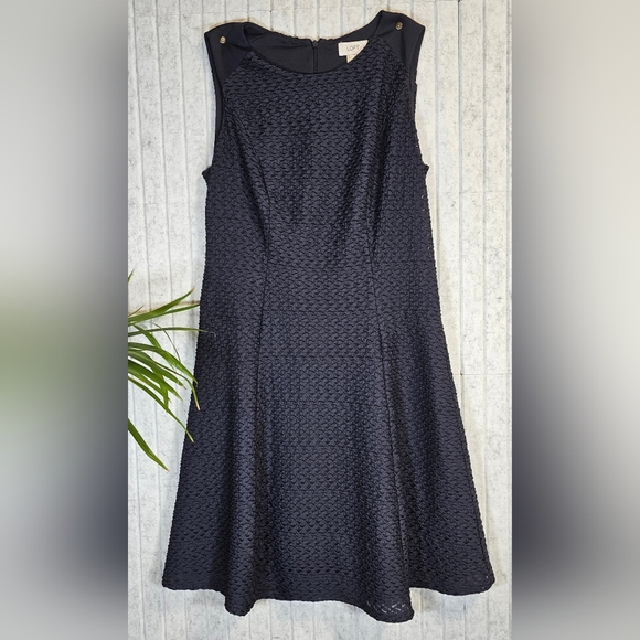 LOFT Dresses & Skirts - LOFT Women’s Dress Size 10 Navy Textured Sleeveless A-Line Work Party